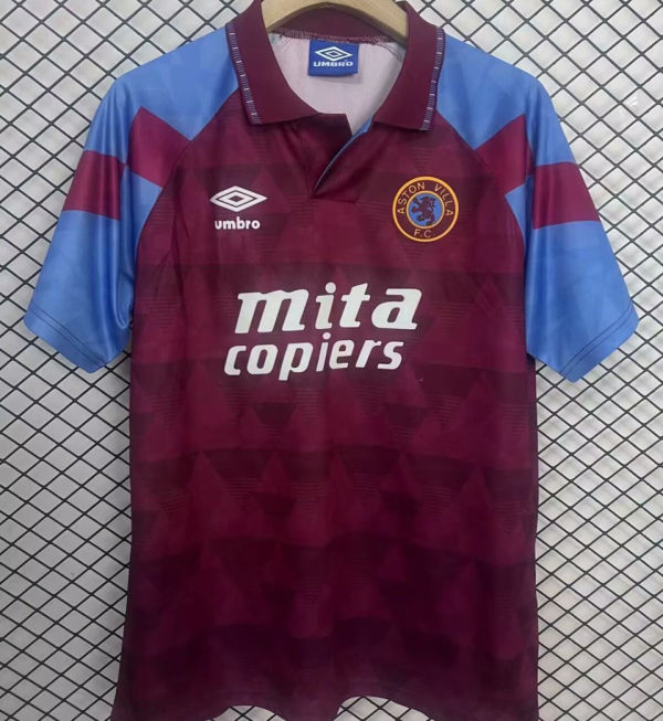 1990 Aston Villa Home Retro Soccer Jersey