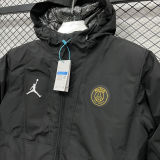 2025 PSG Jordan Cotton Thickened warm Black Outdoor Jacket #P2加棉冲锋衣