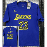 2025 Lakers Jordan JAMES #23 Blue High Quality Casual T-Shirt T183