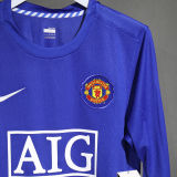 2008/2009 M Utd Third Blue Retro Player Version Long Sleeve Jersey 球员版长袖