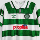 1991/92 Celtic Home Green Retro Soccer Jersey