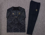 2025 PSG Black Gold Stripe Half Pull Sweater Tracksuit
