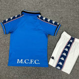 1997/98 Man City Home Blue Retro Kids Soccer Jersey