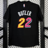 2025 Miami HEAT BUTLER #22 Black High Quality Casual T-Shirt T150