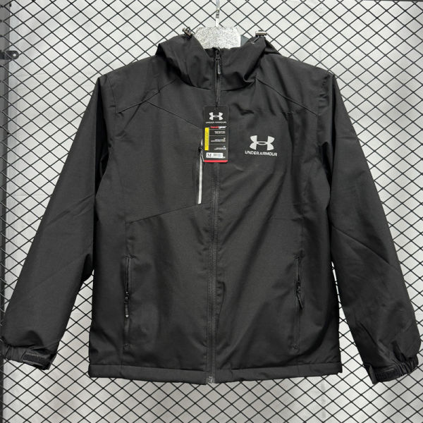 2025 UA Velvet Thickened Warm Black Outdoor Jacket #F4加绒冲锋衣