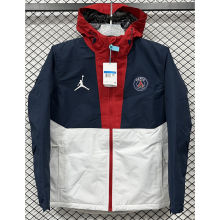 2025 PSG Jordan Cotton Thickened warm Blue White Outdoor Jacket #P7加棉冲锋衣