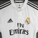 2018/19 RM Home White Retro Player Version Soccer Jersey 球员版带胸前章
