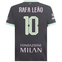 RAFA LEãO #10 AC Milan Third Fans Soccer Jersey 2024/25 带号下广告 欧冠字体 ★★