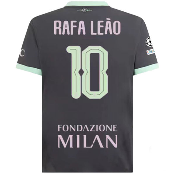 RAFA LEãO #10 AC Milan Third Fans Soccer Jersey 2024/25 带号下广告 欧冠字体 ★★