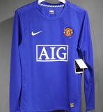 2008/2009 M Utd Third Blue Retro Player Version Long Sleeve Jersey 球员版长袖