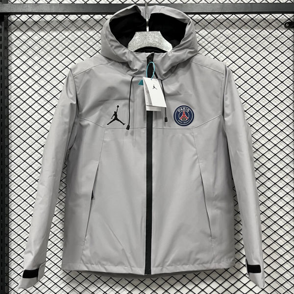 2025 PSG Jordan Cotton Thickened Warm Grey Outdoor Jacket #A805加棉冲锋衣
