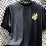 2025 Santos Black Cotton Retro Style T-Shirt