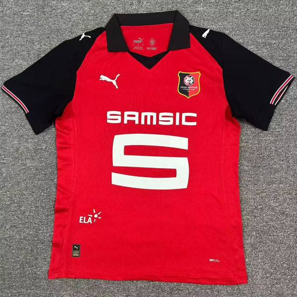 2025/26 Rennais Home Red Fans Soccer Jersey
