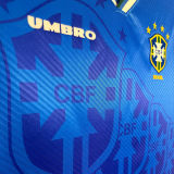 1996 Brazil Away Blue Retro Soccer Jersey