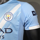 2025/26 Man City Home Blue Player Version Soccer Jersey
