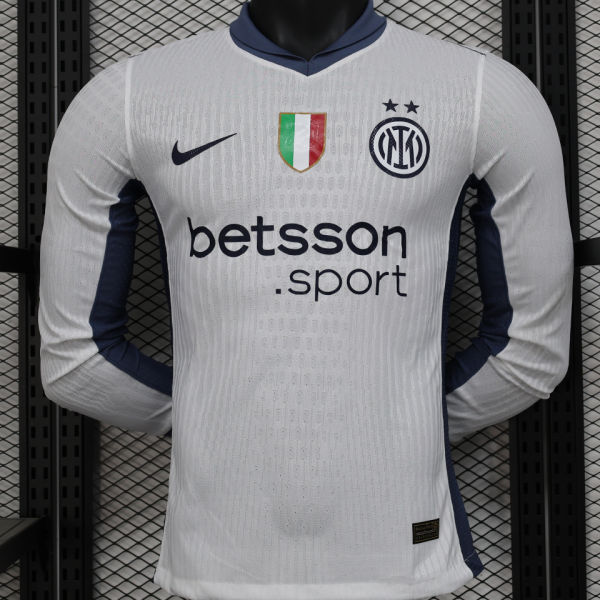 2024/25 In Milan Away White Player Version Long Sleeve Soccer Jersey