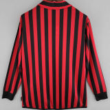 1999/2000 AC Milan Home Long Sleeve Retro Soccer Jersey