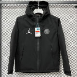 2025 PSG Jordan Cotton Thickened Warm Black Outdoor Jacket #A805加棉冲锋衣