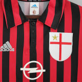 1999/2000 AC Milan Home Long Sleeve Retro Soccer Jersey