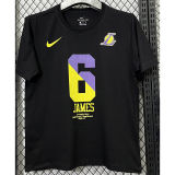 2025 Lakers JAMES #6 Black High Quality Casual T-Shirt  T190