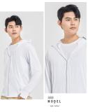 white-Couple's sun protection clothing for men and women, UV resistant summer ice silk fishing sun protection clothing jacket