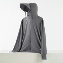 dark grey-Couple's sun protection clothing for men and women, UV resistant summer ice silk fishing sun protection clothing jacket