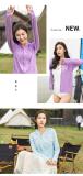 Light Purple-Couple's sun protection clothing for men and women, UV resistant summer ice silk fishing sun protection clothing jacket