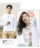 white-Couple's sun protection clothing for men and women, UV resistant summer ice silk fishing sun protection clothing jacket