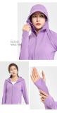 Light Purple-Couple's sun protection clothing for men and women, UV resistant summer ice silk fishing sun protection clothing jacket