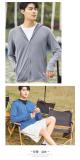 light gray-Couple's sun protection clothing for men and women, UV resistant summer ice silk fishing sun protection clothing jacket