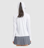 white-Couple's sun protection clothing for men and women, UV resistant summer ice silk fishing sun protection clothing jacket