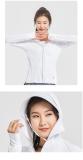 white-Couple's sun protection clothing for men and women, UV resistant summer ice silk fishing sun protection clothing jacket