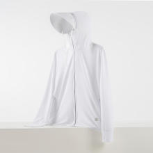 white-Couple's sun protection clothing for men and women, UV resistant summer ice silk fishing sun protection clothing jacket