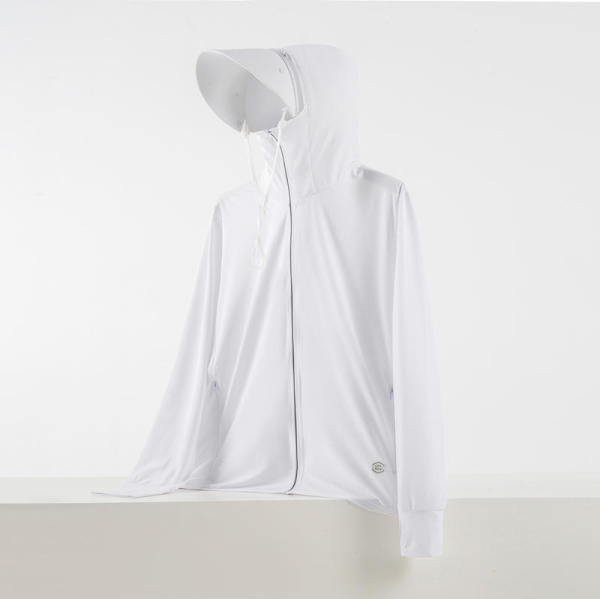 white-Couple's sun protection clothing for men and women, UV resistant summer ice silk fishing sun protection clothing jacket