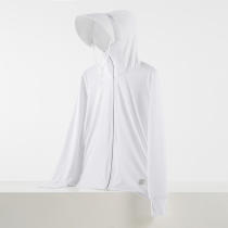 white-Couple's sun protection clothing for men and women, UV resistant summer ice silk fishing sun protection clothing jacket