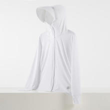 white-Couple's sun protection clothing for men and women, UV resistant summer ice silk fishing sun protection clothing jacket