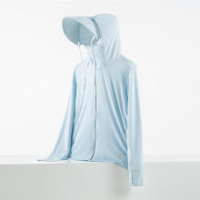 light blue-Couple's sun protection clothing for men and women, UV resistant summer ice silk fishing sun protection clothing jacket