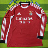 2025/26 Benfica Home Red Fans Long Sleeve Soccer Jersey