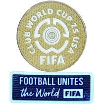 FIFA CLUB WORLD CUP 25 USA+FOOTBALL UNITES the World 世俱杯章 +蓝色公平条 You can buy it alone OR tell us which jersey to print it on