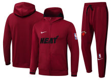 2025/26 Miami Heat Maroon Hoody Zipper Jacket Tracksuit