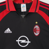 2000/2001 AC Milan Away Black Retro Soccer Jersey