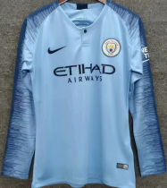 2018/2019 Man City Home Blue Long Sleeve Retro Jersey