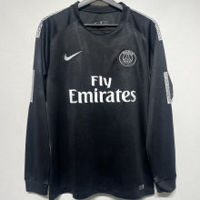 2017/18 PSG Third Black Retro Long Sleeve Soccer Jersey