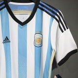 2014 Argentina Home Retro Player Version Soccer Jersey