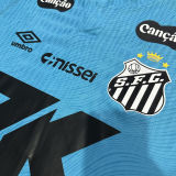 2025/26 Santos Special Edition Blue Player Version Soccer Jersey 带全广告