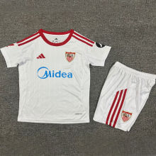 2025/26 Sevilla FC Home White Kids Soccer Jersey