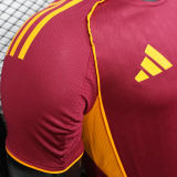 2025/26 Roma Home Red Player Version Soccer Jersey