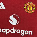 2025/26 M Utd Home Red Player Version Kids Soccer Jersey 球员版童装