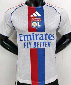 2025/26 Lyon Home White Player Version Soccer Jersey