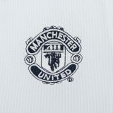 2000 M Utd Away White Retro Kids Soccer Jersey